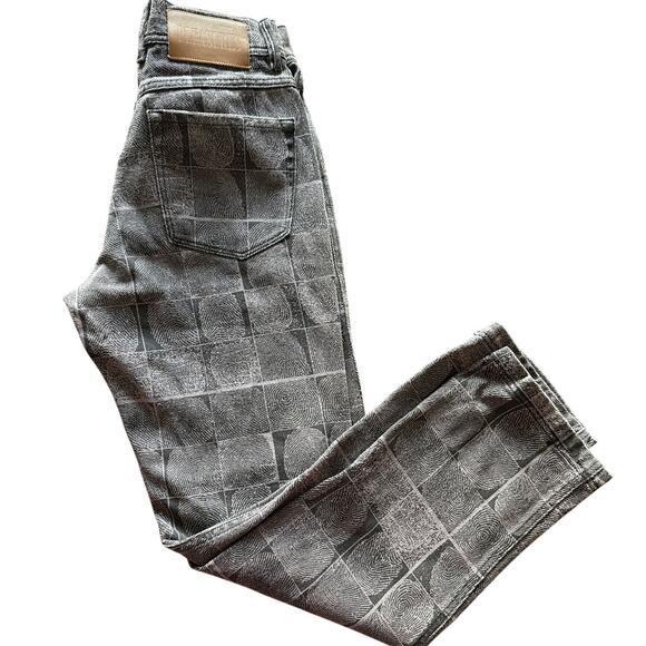 Pleasures Fingerprint Denim Jeans Black Purple AOP Streetwear Sz 30 - Picture 1 of 6